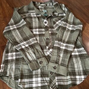Maurices Olive Plaid Shirt
